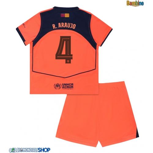 Maglie da calcio Barcelona Ronald Araujo #4 Terza Maglia Bambino 2025-26 Manica Corta + Pantaloni corti)